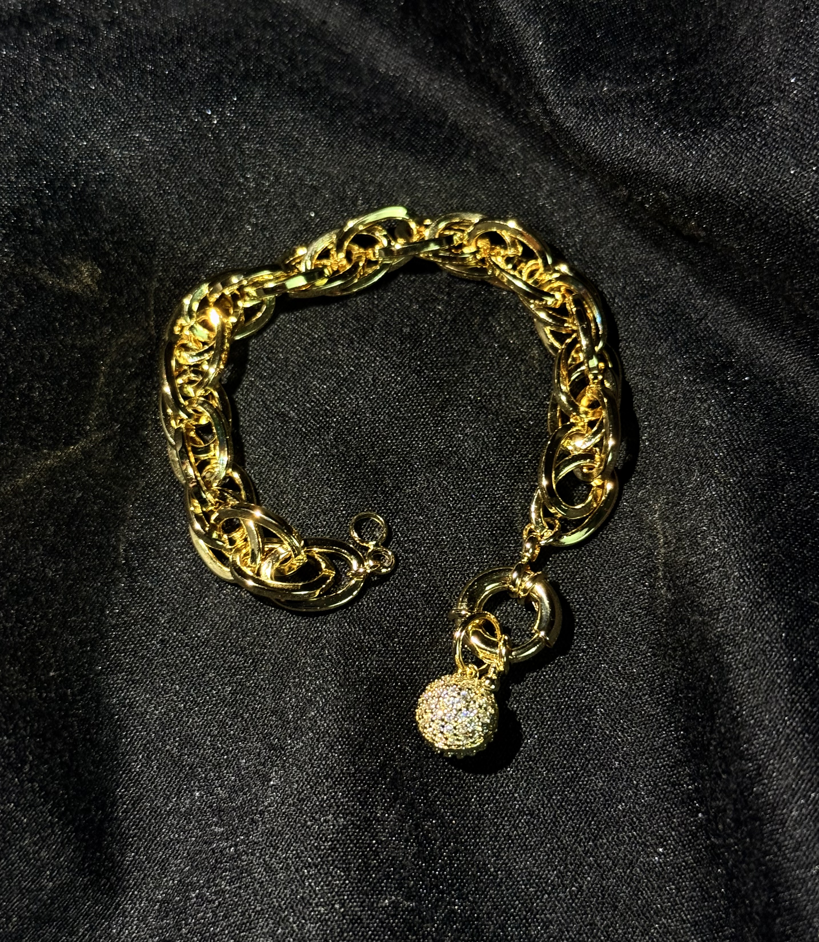 Gold Zincir Top Detay Bileklik